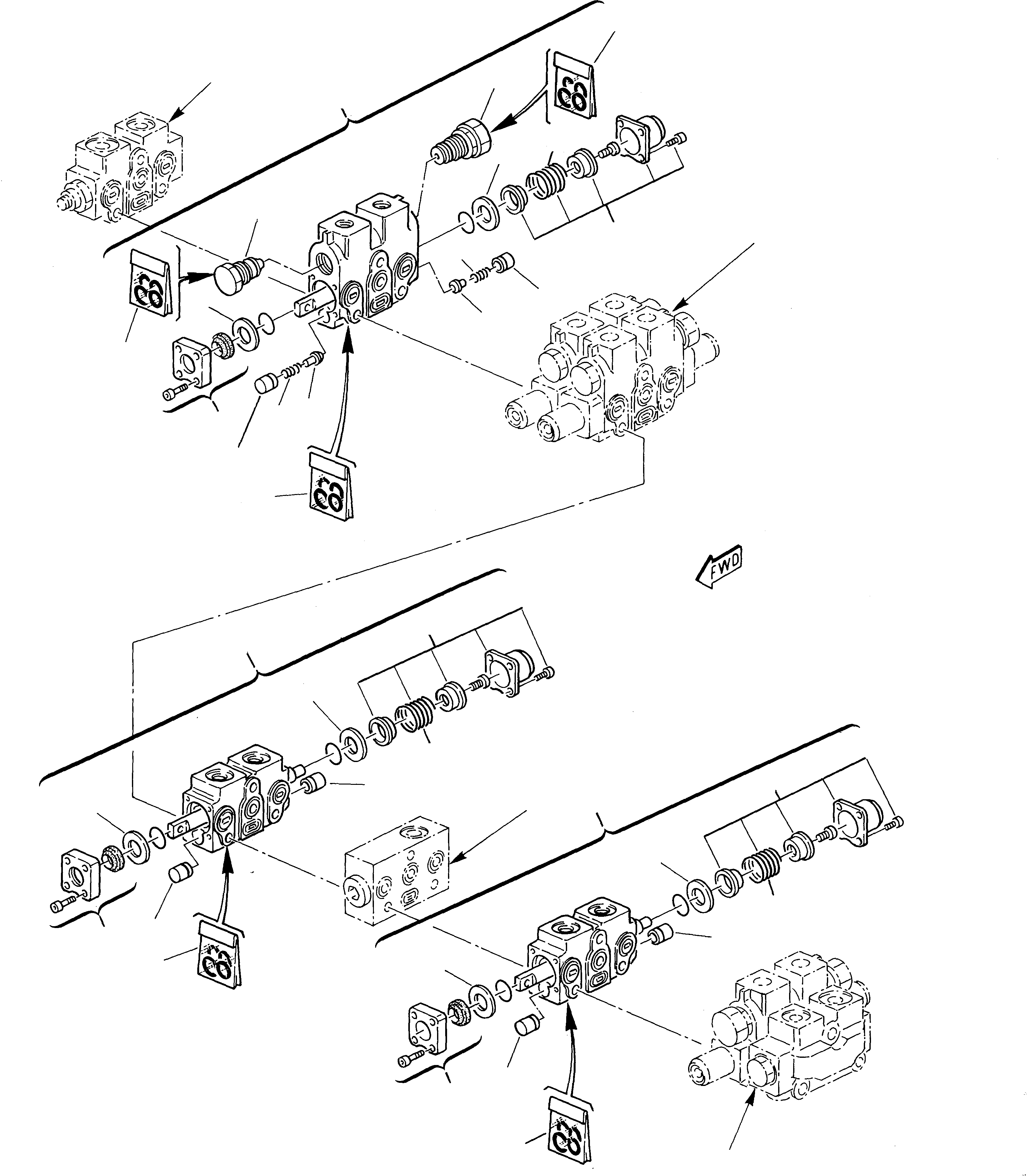 Excavators Komatsu / 222 S/N 22201043-Up(222) / 6-SPOOL CONTROL VALVE (2nd PART)(G-0030 : 7030)