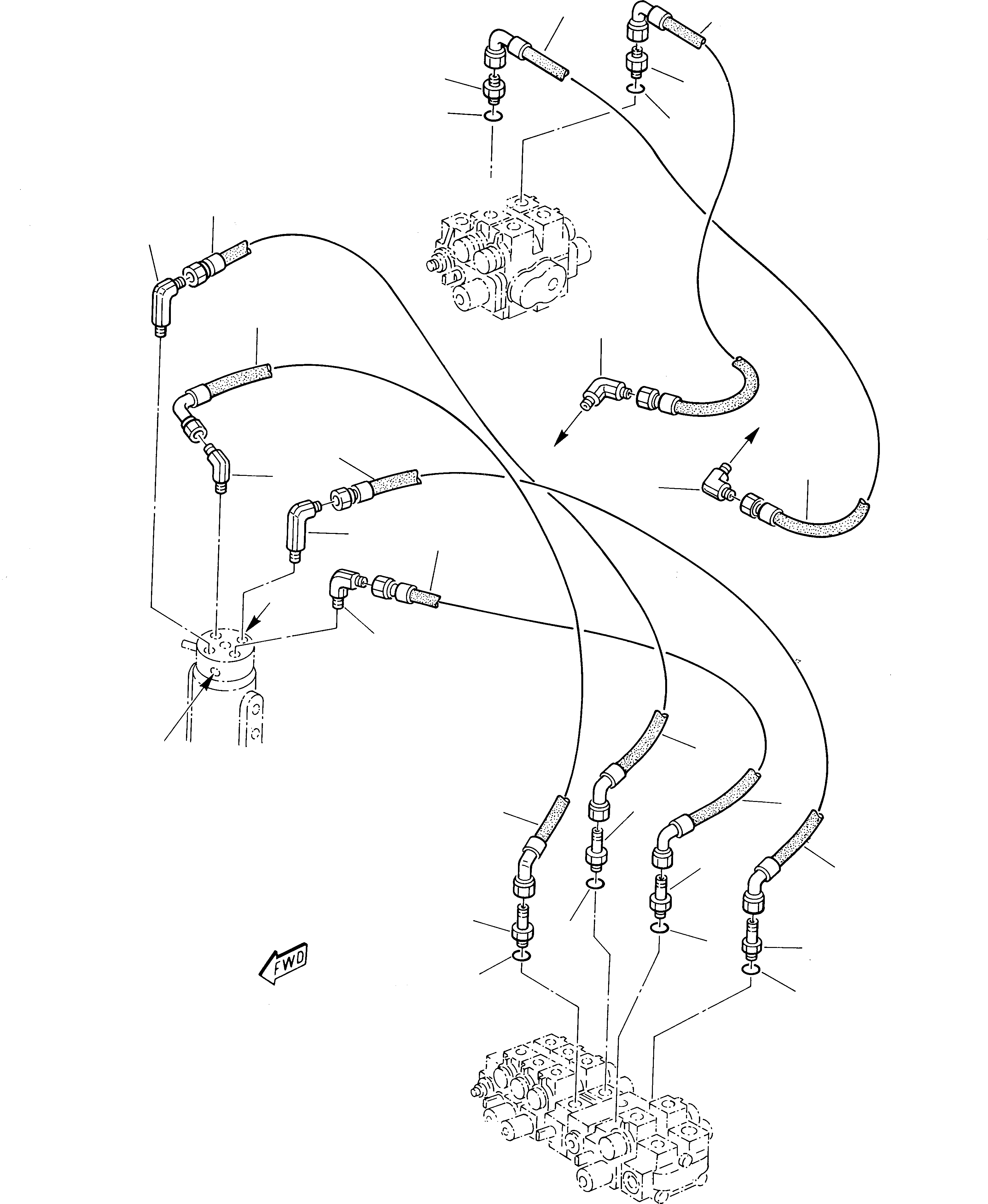 Excavators Komatsu / 222 S/N 22201043-Up(222) / HYDRAULIC PIPING (TRAVEL AND BLADE LINE)(G-0130 : 7120)
