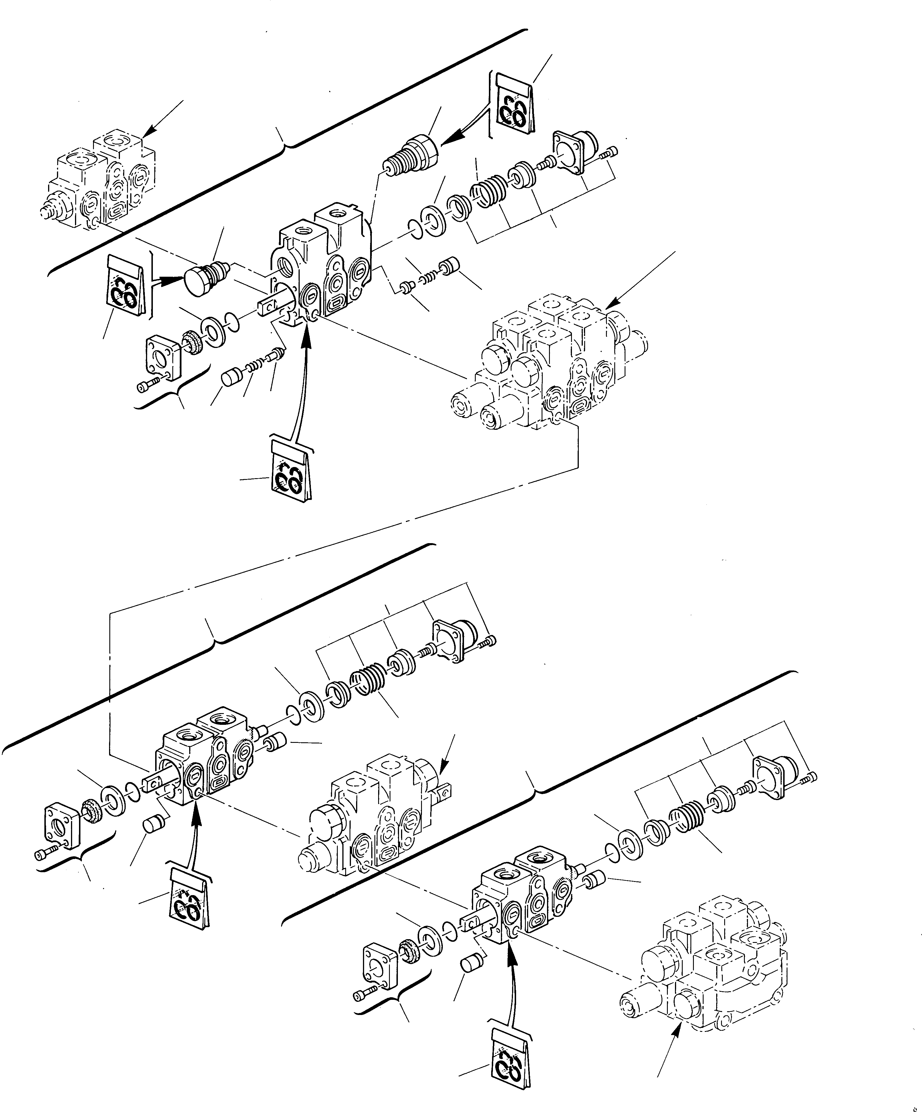 Excavators Komatsu / 245 S/N 24500007-Up(245) / 7-SPOOL CONTROL VALVE (2nd PART)(G-0030 : 7030)