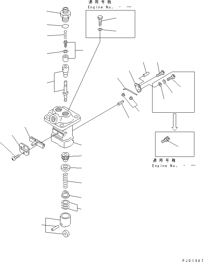 Engines Komatsu / 2D68E-3B S/N 00101-UP(2d68e-0r) / FUEL INJECTION PUMP (PUMP) (INNER PARTS)(#00122-)(030220 : A4010-B0A2)