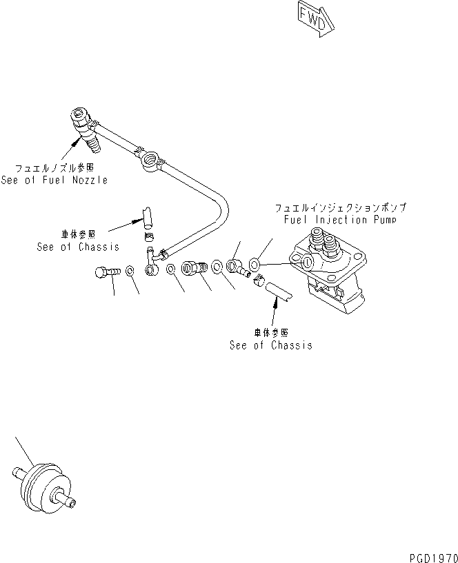 Engines Komatsu / 2D68E-3B S/N 00101-UP(2d68e-0r) / FUEL PIPING JOINT(#00122-)(030240 : A4110-A0A3)