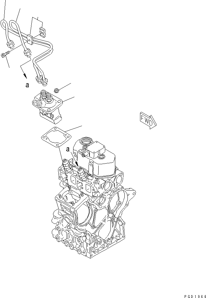 Engines Komatsu / 2D68E-3C S/N 00101-UP(2d68e-1r) / FUEL INJECTION PUMP AND PIPING(#00122-)(030190 : A4010-A0A2)