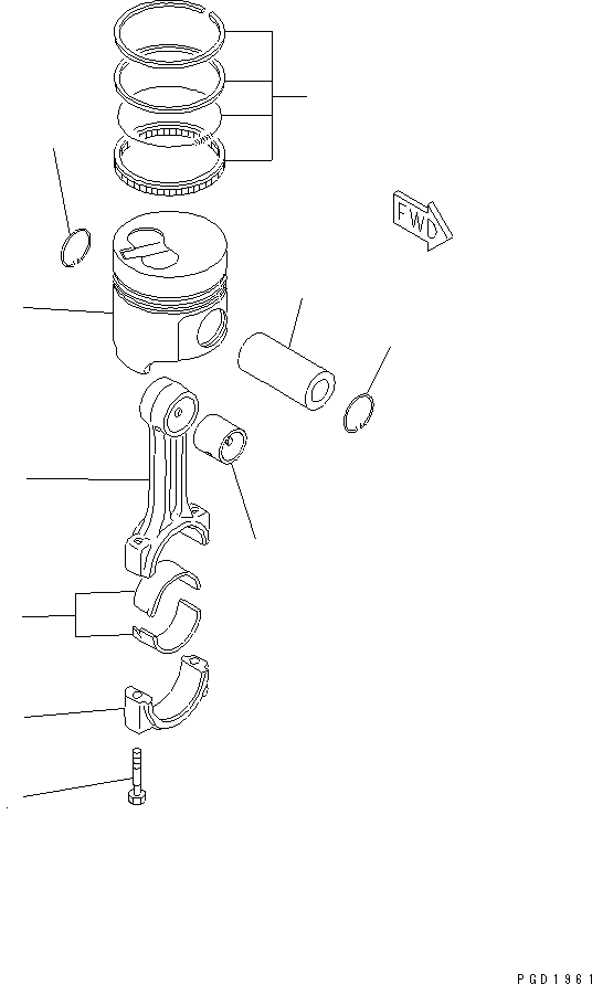 Engines Komatsu / 2D68E-N3A S/N N00101-UP(2d68e-nr) / PISTON AND CONNECTING ROD(030160 : A2350-A0A1)