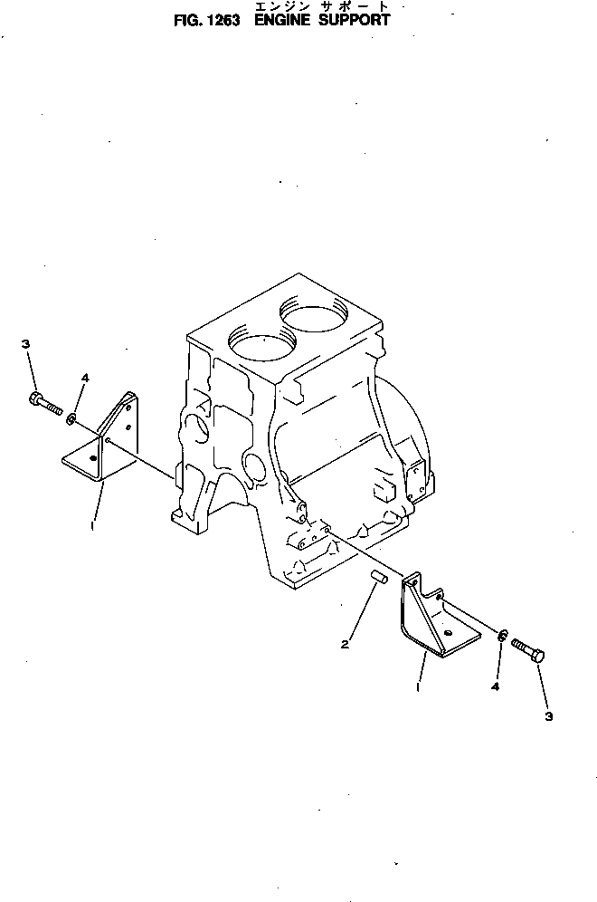 Komatsu parts book diagram for 2D94-2E S/N 20004-UP: ENGINE SUPPORT