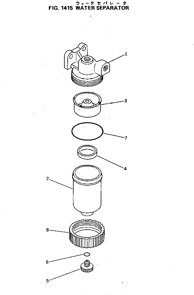 Komatsu parts book diagram for 2D94-2E S/N 20004-UP: WATER SEPARATOR