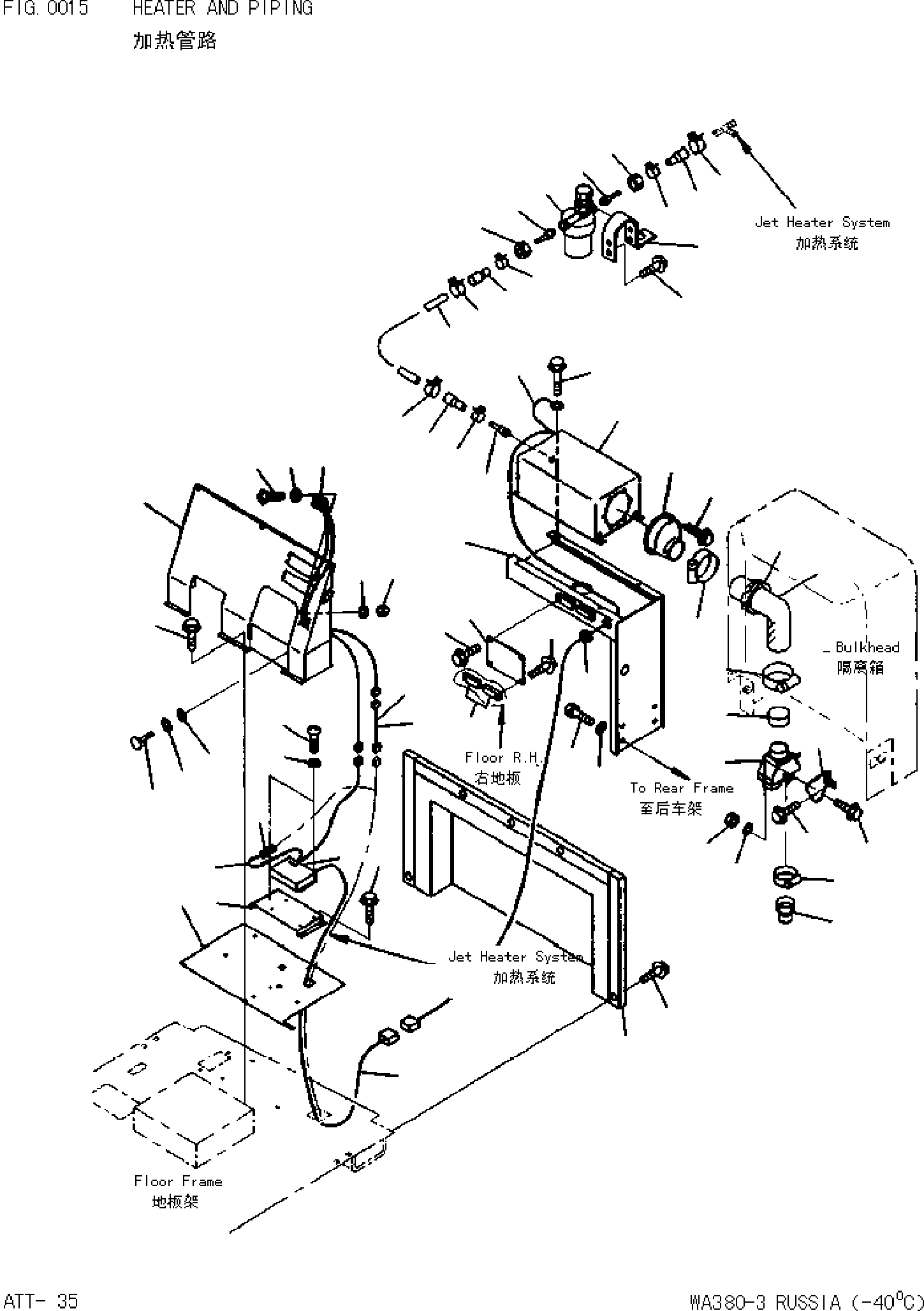 Wheel Loaders Komatsu / WA380-3(-40)(3800c0) / HEATER AND PIPING(|000017 : |000017)