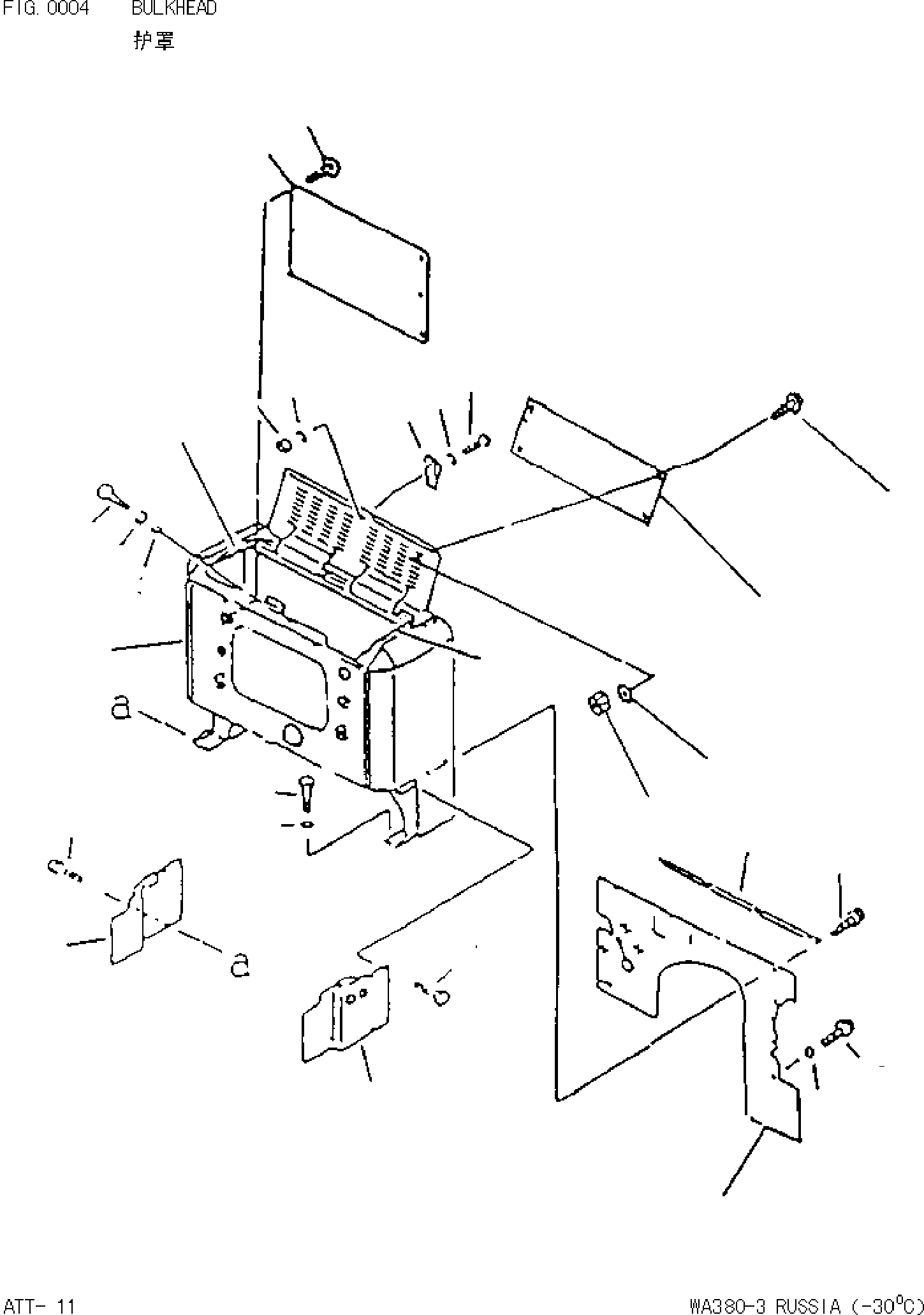 Wheel Loaders Komatsu / WA380-3(-30)(3800d0) / BULKHEAD(|000006 : |000006)