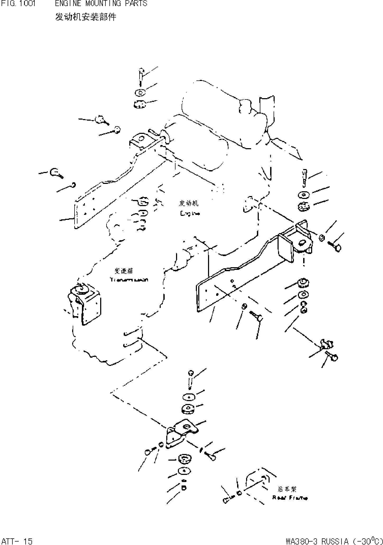 Wheel Loaders Komatsu / WA380-3(-30)(3800d0) / ENGINE MOUNTING PARTS(|000008 : |000008)