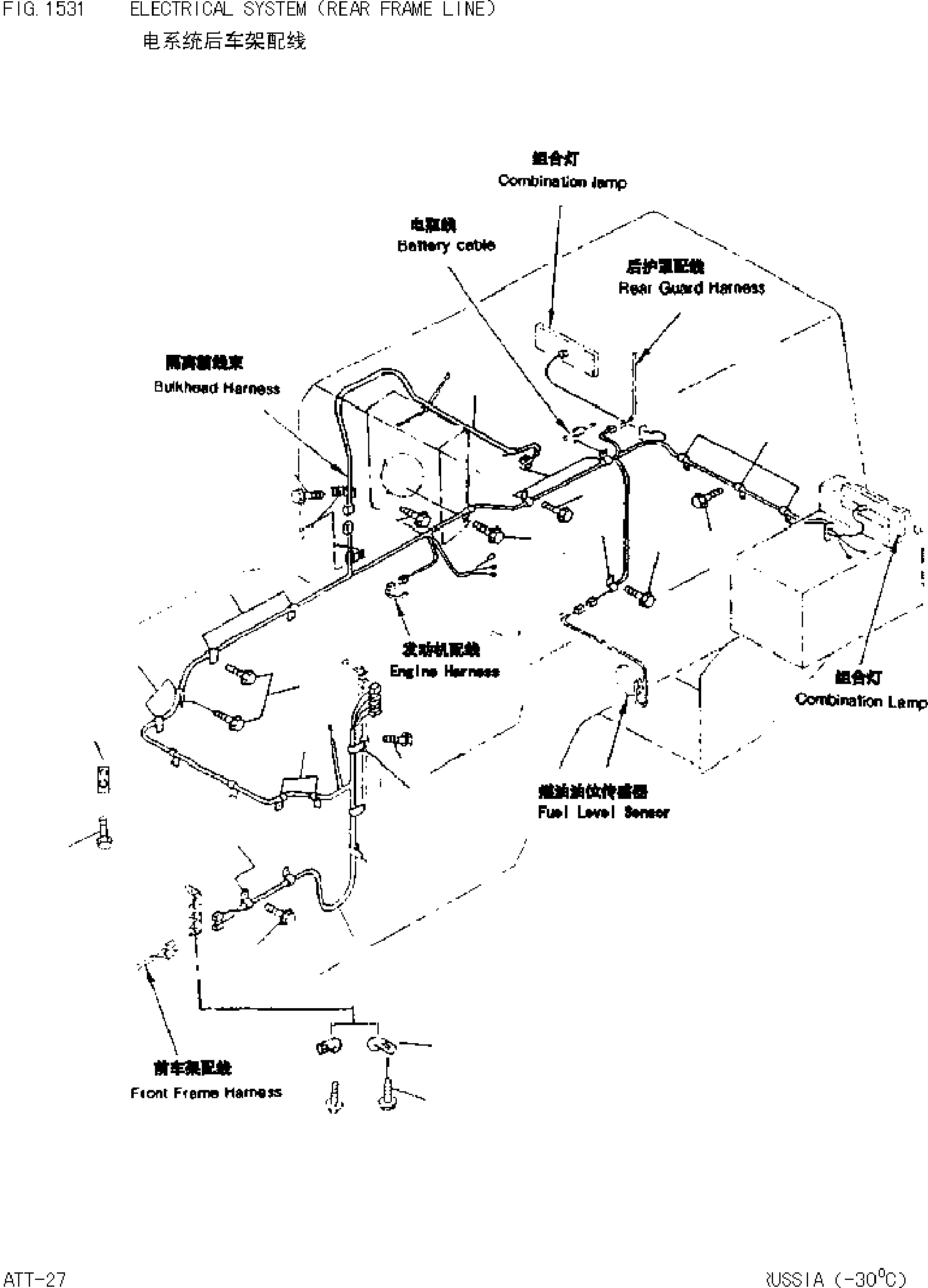 Wheel Loaders Komatsu / WA380-3(-30)(3800d0) / ELECTRICAL SYSTEM (REAR FRAME LINE)(|000014 : |000014)