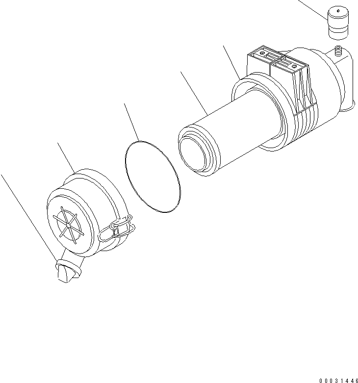 Komatsu parts book diagram for 3D67E-1A-MX S/N 5A6263-UP: AIR CLEANER (SINGLE ELEMENT)