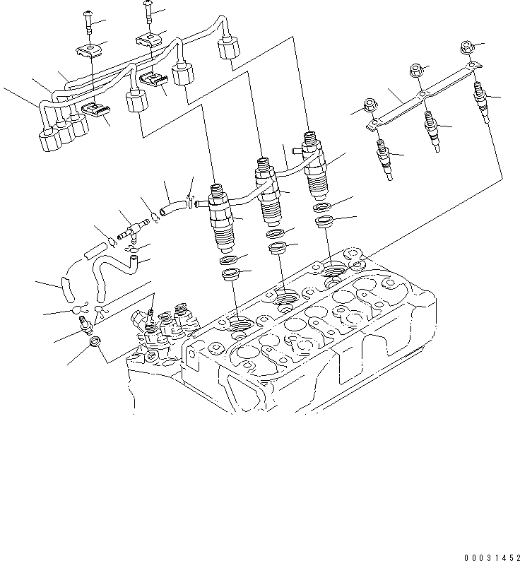 Komatsu parts book diagram for 3D67E-1A-MX S/N 5A6263-UP: NOZZLE HOLDER AND GLOW PLUG