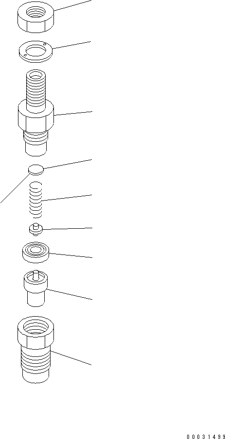 Komatsu parts book diagram for 3D67E-1A-MX S/N 5A6263-UP: NOZZLE HOLDER (INNER PARTS)