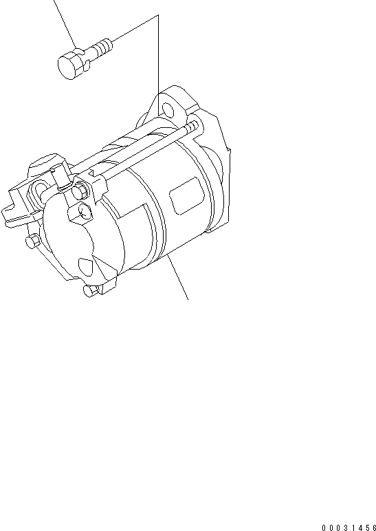 Komatsu parts book diagram for 3D67E-1A-MX S/N 5A6263-UP: STARTING MOTOR AND MOUNTING