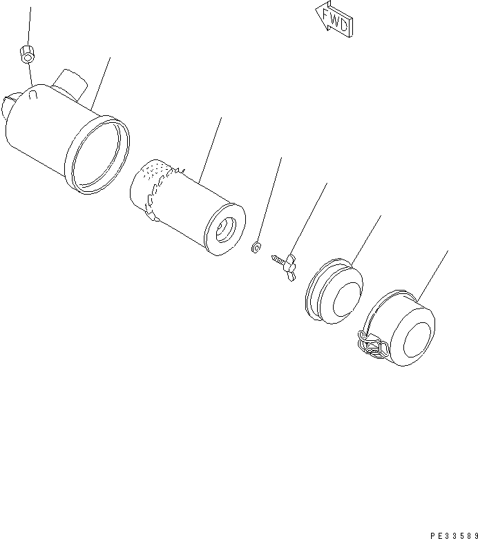 Engines Komatsu / 3D68E-3A S/N 00101-UP(3d68e-3r) / AIR CLEANER(030050 : 0141)