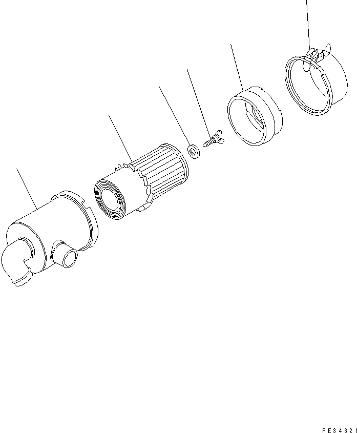 Engines Komatsu / 3D68E-3E S/N 00101-UP(3d68e-4r) / AIR CLEANER(030050 : 0142)