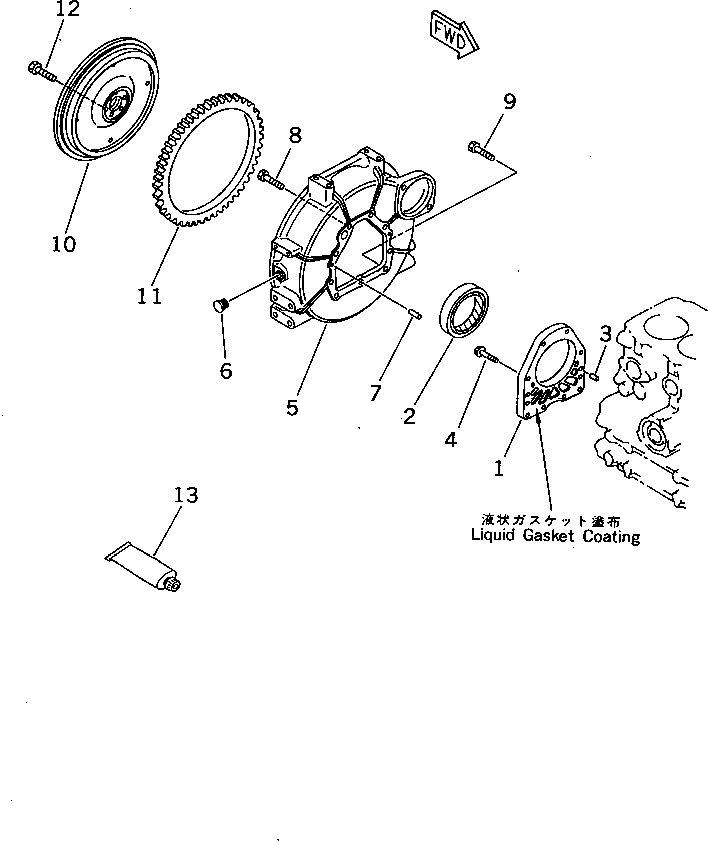 Engines Komatsu / 3D68E-3E S/N 00101-UP(3d68e-4r) / FLYWHEEL AND FLYWHEEL HOUSING(060040 : 0221)