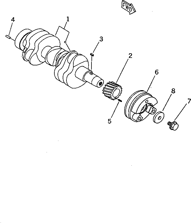 Engines Komatsu / 3D68E-3E S/N 00101-UP(3d68e-4r) / CRANKSHAFT(060050 : 0232)