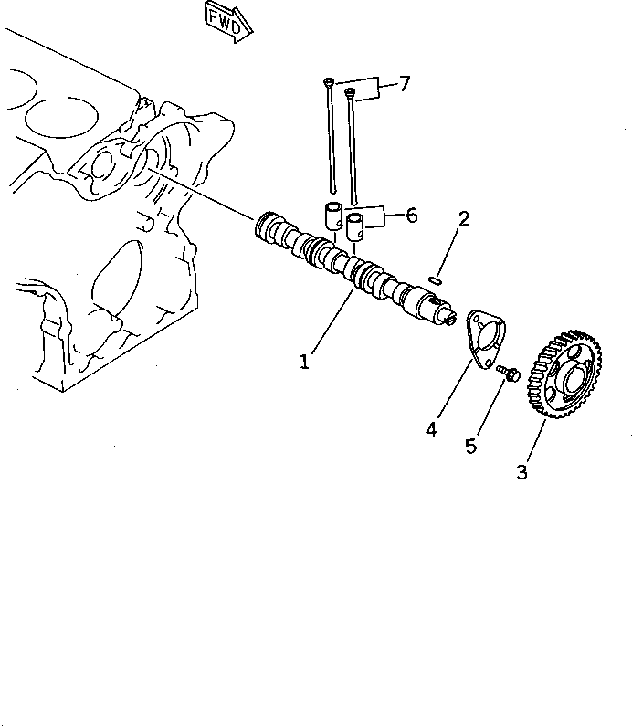 Engines Komatsu / 3D68E-3E S/N 00101-UP(3d68e-4r) / CAMSHAFT AND TAPPET(060070 : 0241)