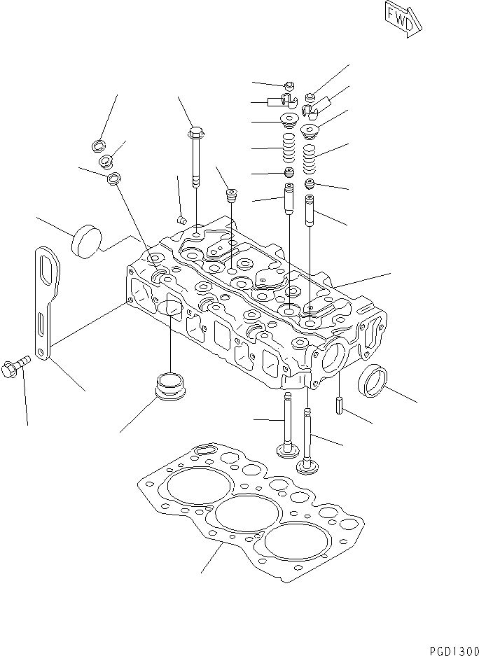 Engines Komatsu / 3D68E-3G S/N 03402-UP(3d68e-5r) / CYLINDER HEAD(030010 : A1010-A0A1)