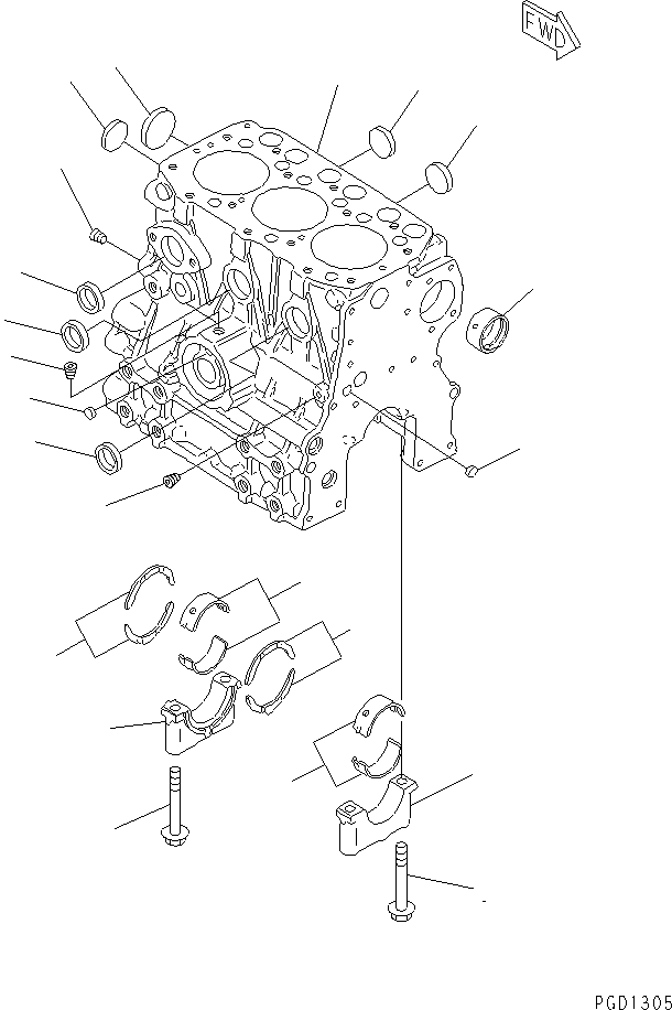 Engines Komatsu / 3D68E-3G S/N 03402-UP(3d68e-5r) / CYLINDER BLOCK(030060 : A2010-A0A1)