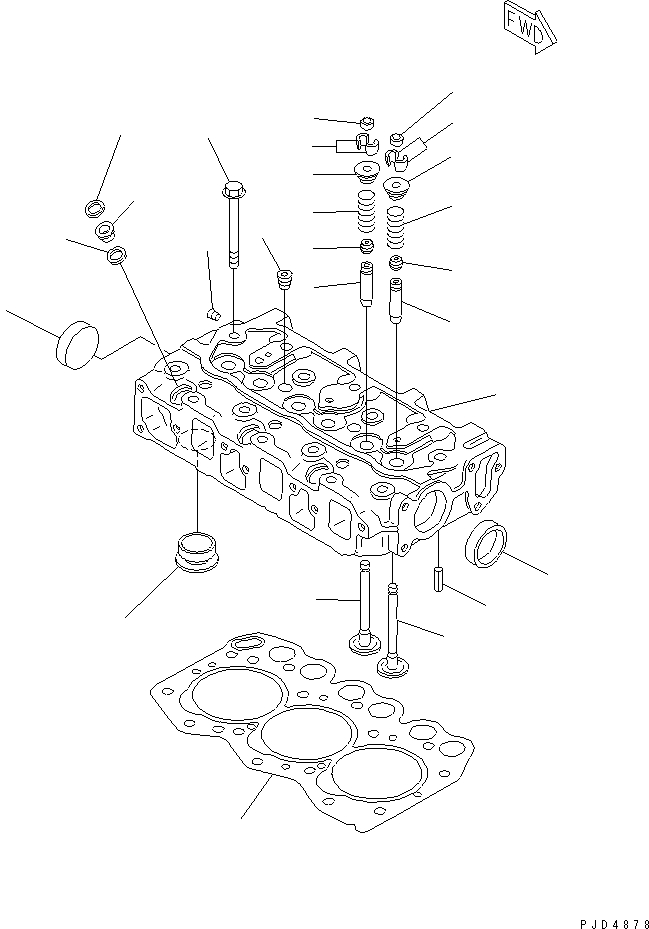 Engines Komatsu / 3D68E-3K S/N 03402-UP(3d68e-7r) / CYLINDER HEAD(#30001-)(030010 : A1010-A0A2)