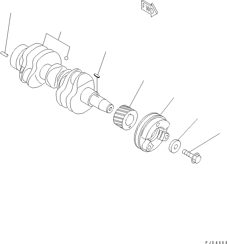 Engines Komatsu / 3D68E-3K S/N 03402-UP(3d68e-7r) / CRANKSHAFT(#30001-)(030150 : A2310-A0A2)