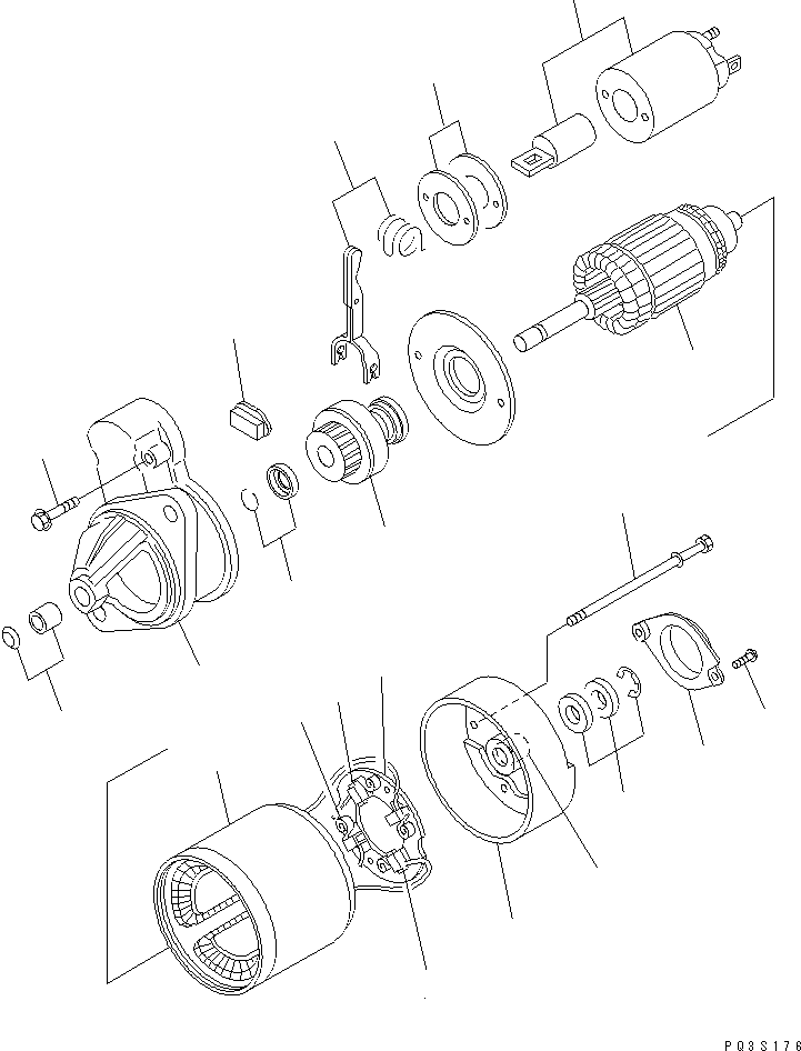 Engines Komatsu / 3D68E-3K S/N 03402-UP(3d68e-7r) / STARTING MOTOR (0.8KW) (INNER PARTS)(#30001-)(030320 : A6210-B0A2)