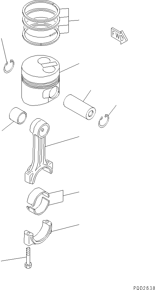 Engines Komatsu / 3D68E-N3A S/N N00101-UP(3d68e-nr) / PISTON AND CONNECTING ROD(030140 : A2350-A0A1)