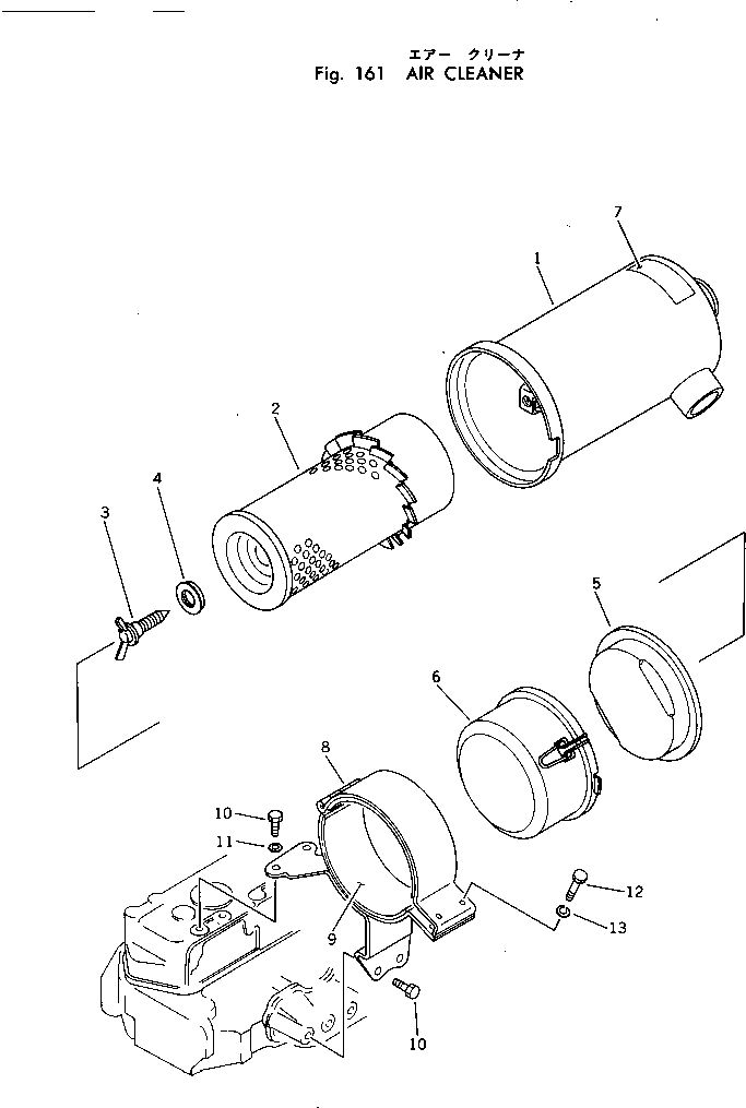 Engines Komatsu / 3D72-1 S/N 01001-UP(3d72-1c) / AIR CLEANER(030070 : 161)