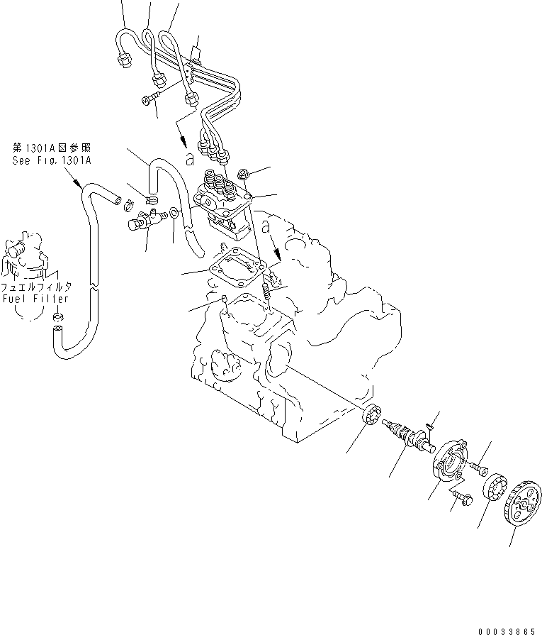 Engines Komatsu / 3D72-2G S/N 02519-UP(3d72-2gc) / FUEL INJECTION PUMP AND PIPING(#03753-)(120010 : 0402)