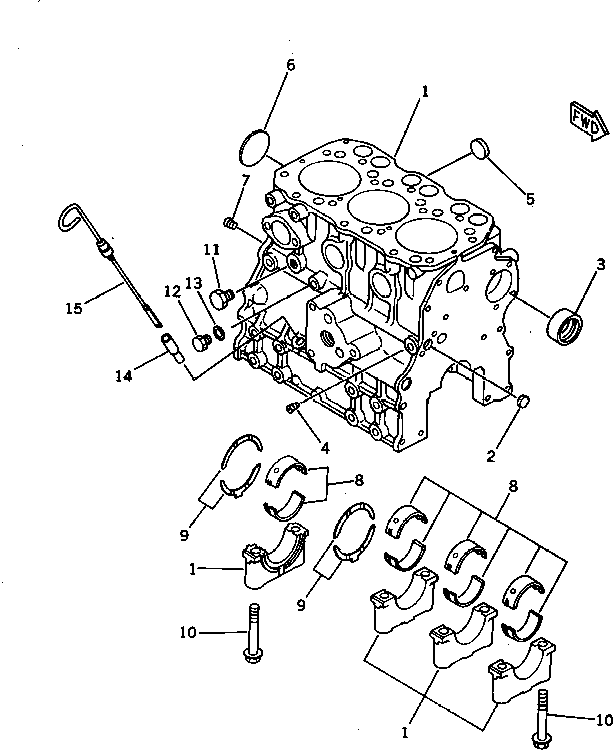 Engines Komatsu / 3D72-2H S/N 02519-UP(3d72-2hr) / CYLINDER BLOCK(060010 : 0201)