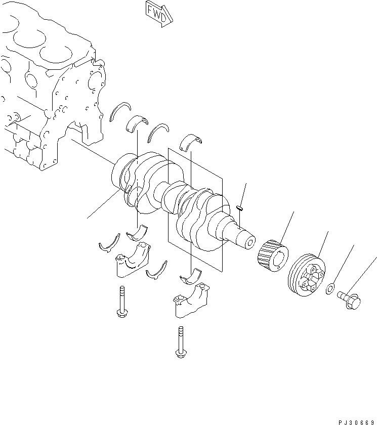 Engines Komatsu / 3D72-2H S/N 02519-UP(3d72-2hr) / CRANKSHAFT(060050 : 0231)