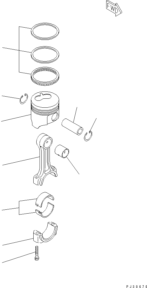 Engines Komatsu / 3D72-2H S/N 02519-UP(3d72-2hr) / PISTON AND CONNECTING ROD(060060 : 0235)