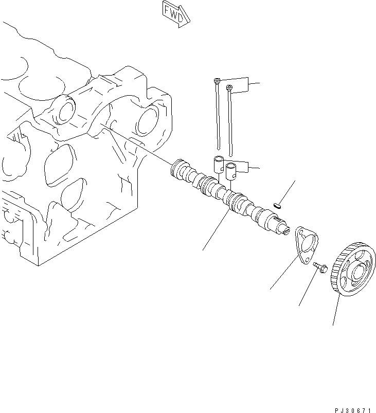 Engines Komatsu / 3D72-2H S/N 02519-UP(3d72-2hr) / CAMSHAFT AND TAPPET(060070 : 0241)
