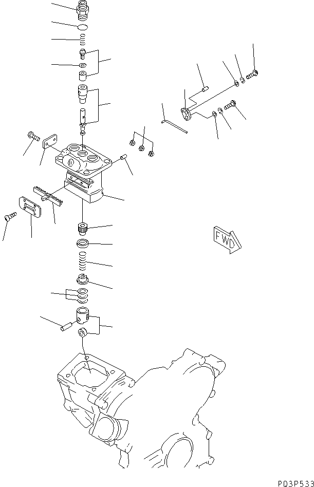 Komatsu parts book diagram for 3D74E-3A S/N 00101-UP: FUEL INJECTION PUMP