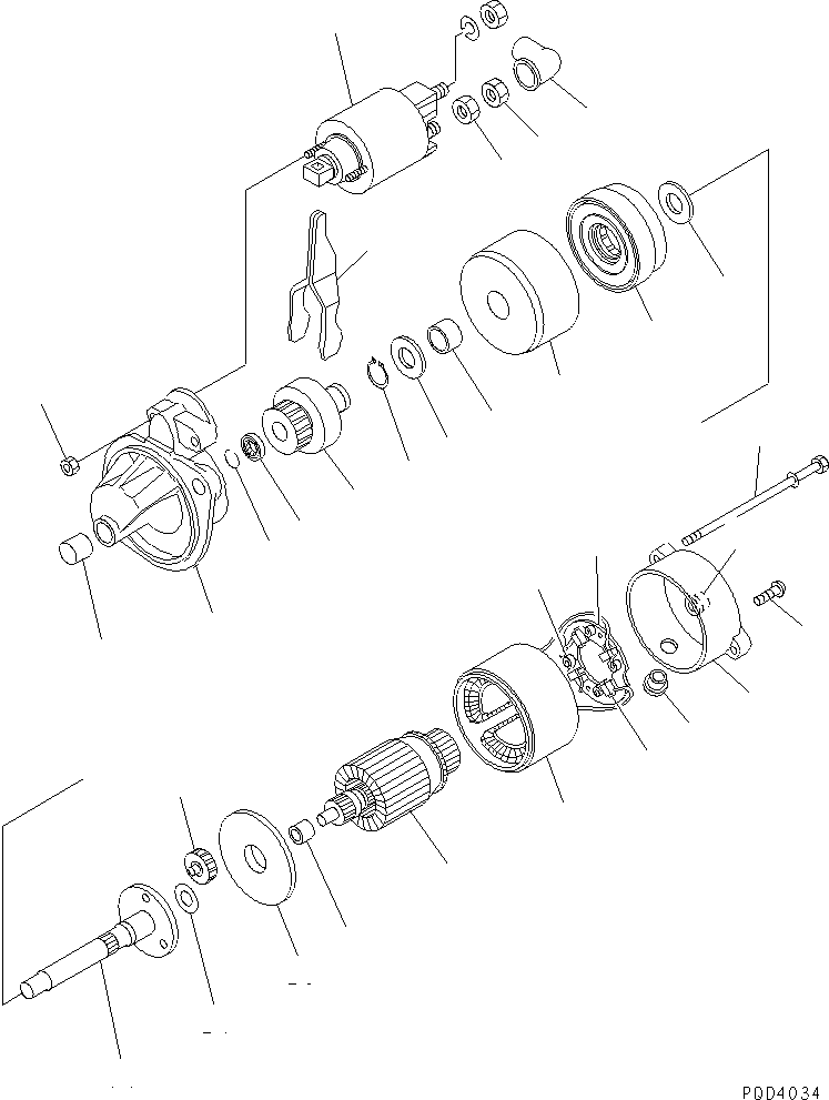 Engines Komatsu / 3D74E-N3A S/N 00102-UP(3d74e-nr) / STARTING MOTOR (INNER PARTS)(030330 : A6210-B0A1)