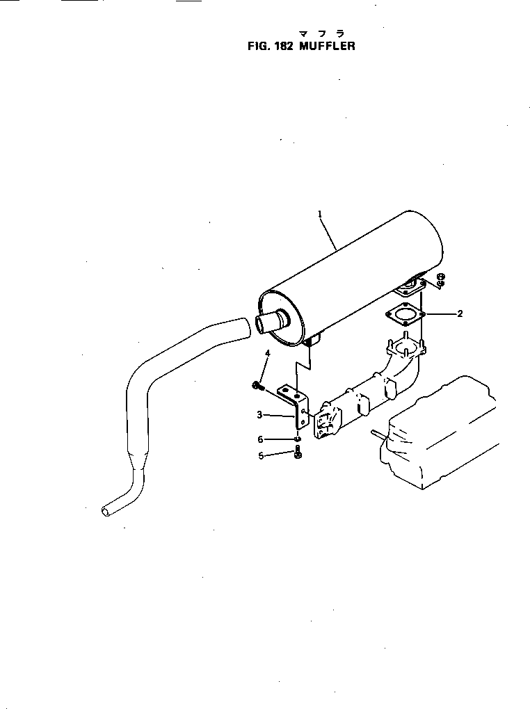 Engines Komatsu / 3D75-1B S/N 01001-UP(3d75-1br) / MUFFLER(030070 : 182)
