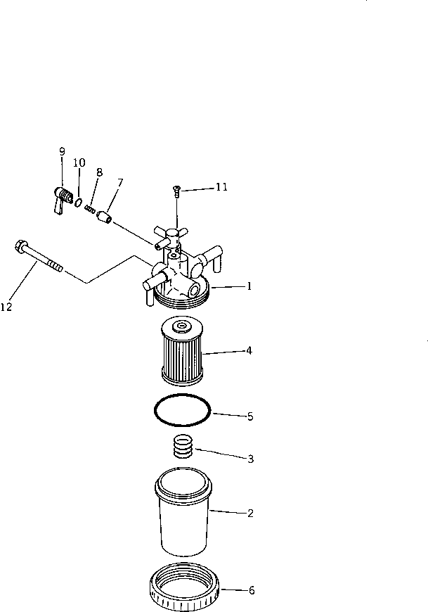 Komatsu parts book diagram for 3D75-2D S/N 03044-UP: FUEL FILTER