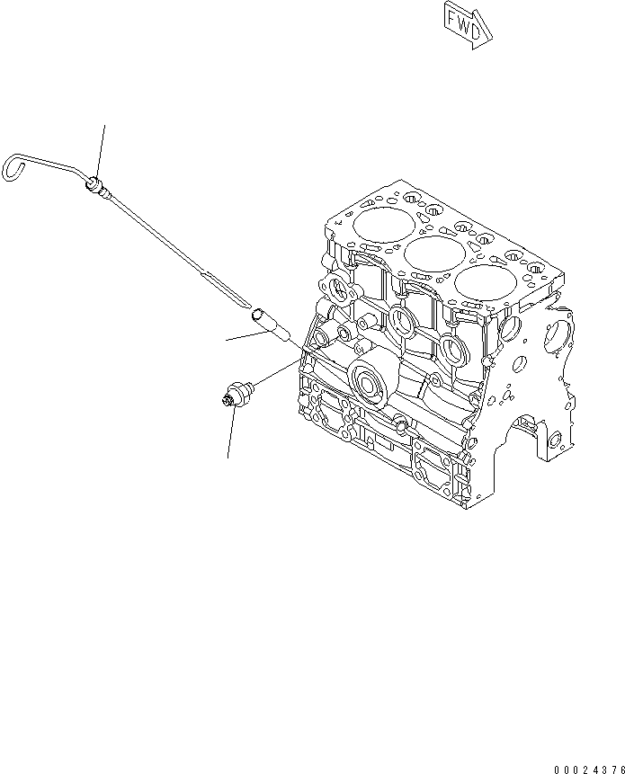Komatsu parts book diagram for 3D76E-5N-BA S/N 00101-UP: CYLINDER BLOCK ACCSESSORY