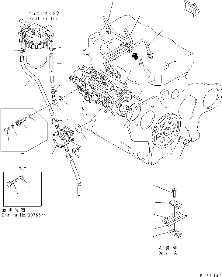 Engines Komatsu / 3D78-1A S/N 00101-UP(3d78-1ac) / FUEL INJECTION PUMP AND PIPING(120010 : 0401)