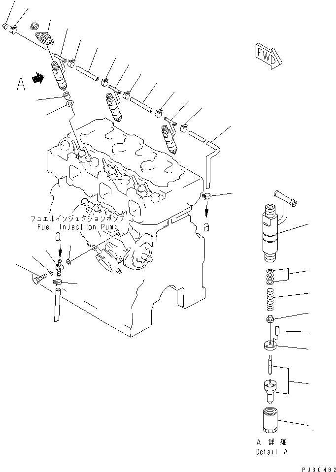 Engines Komatsu / 3D78-1A S/N 00101-UP(3d78-1ac) / FUEL NOZZLE AND SPILL HOSE(#00101-01291)(120040 : 0421)