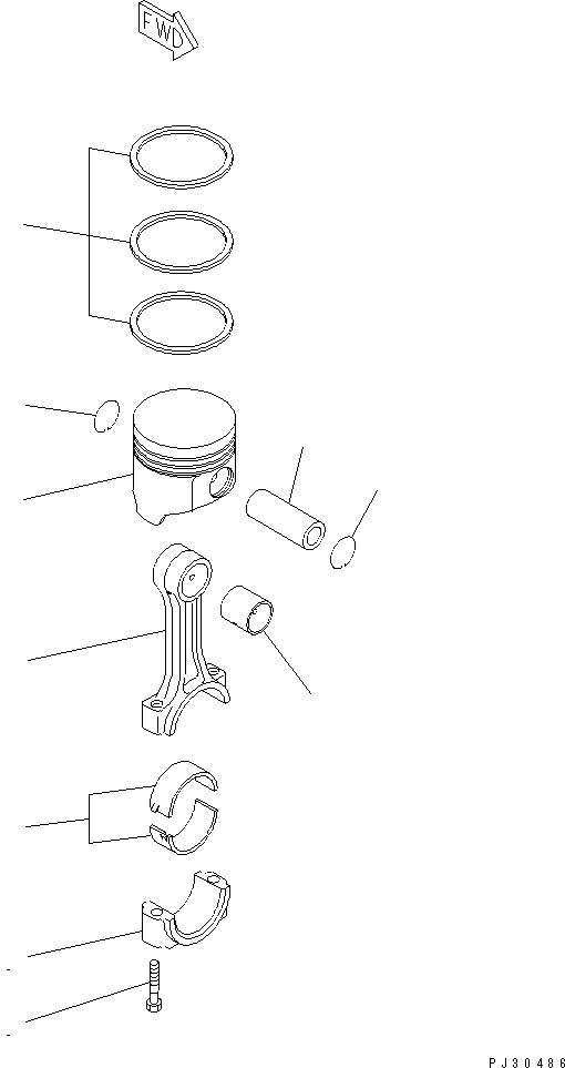 Engines Komatsu / 3D78-1D S/N 01589-UP(3d78-1dc) / PISTON AND CONNECTING ROD(#01589-06462)(060060 : 0235)