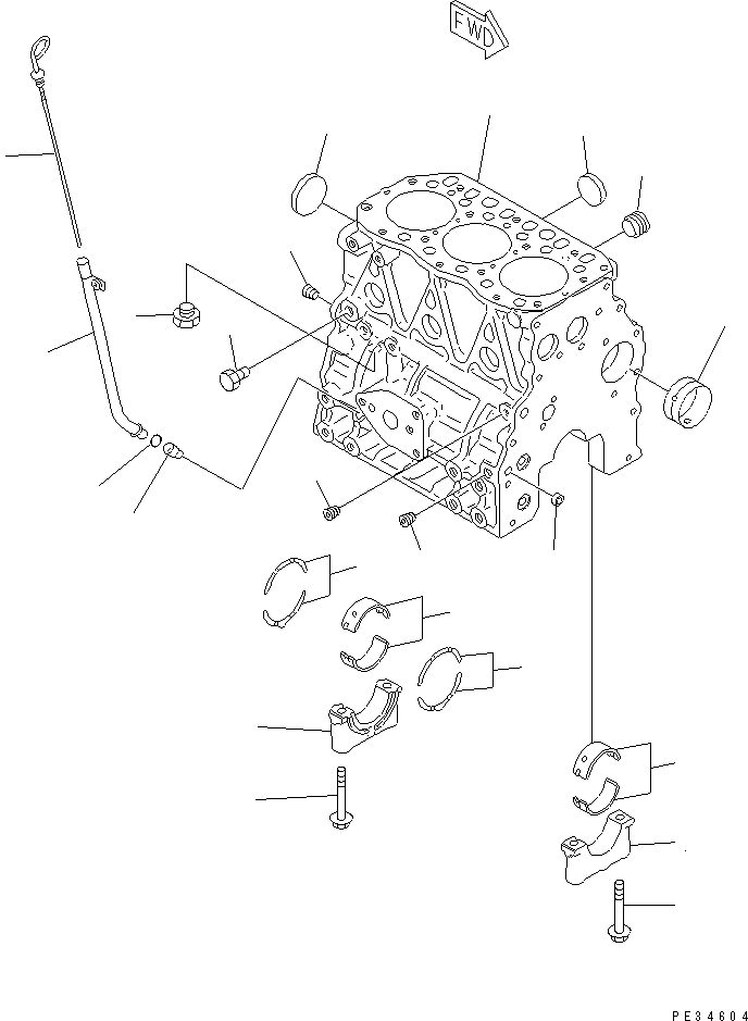 Engines Komatsu / 3D78AE-3A S/N 00715-UP(3d78ae1c) / CYLINDER BLOCK(#00119-)(060010 : 0202)
