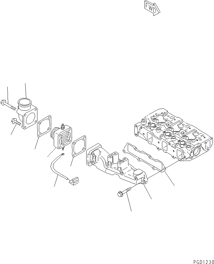 Engines Komatsu / 3D82AE-3F S/N 04840-UP(3d82ae-r) / AIR INTAKE MANIFOLD AND CONNECTION(030040 : A1310-A0A1)