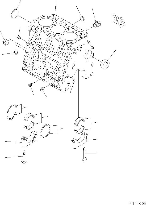 Engines Komatsu / 3D82AE-3F S/N 04840-UP(3d82ae-r) / CYLINDER BLOCK(030080 : A2010-A0A1)
