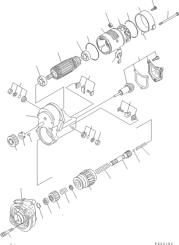 Engines Komatsu / 3D82AE-3F S/N 04840-UP(3d82ae-r) / STARTING MOTOR (INNER PARTS)(030320 : A6210-B0A1)