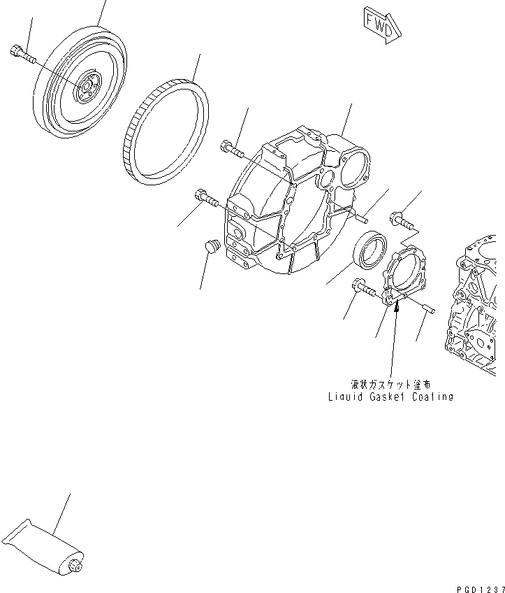 Engines Komatsu / 3D82AE-3HC S/N 04840-UP(3d82ae2c) / FLYWHEEL AND FLYWHEEL HOUSING(#11582-)(030140 : A2210-A0A3)