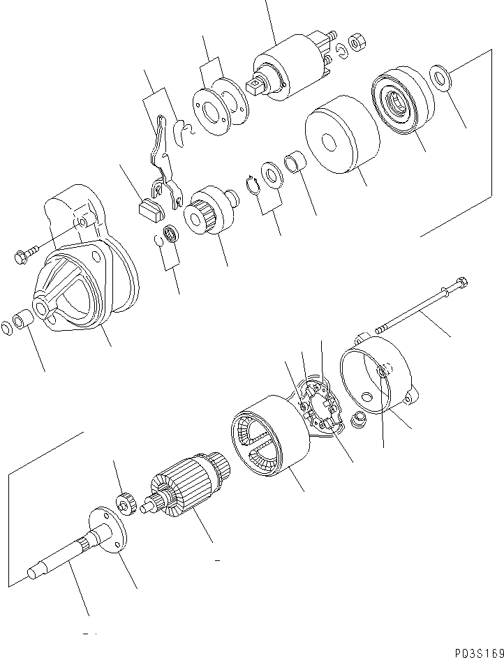 Engines Komatsu / 3D82AE-3HC S/N 04840-UP(3d82ae2c) / STARTING MOTOR (1.2KW) (INNER PARTS)(#11582-)(030330 : A6210-B0A3)