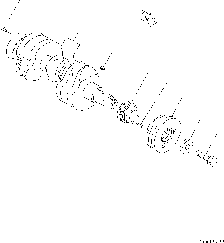 Komatsu parts book diagram for 3D82AE-5P-CB S/N 00246-UP: CRANKSHAFT