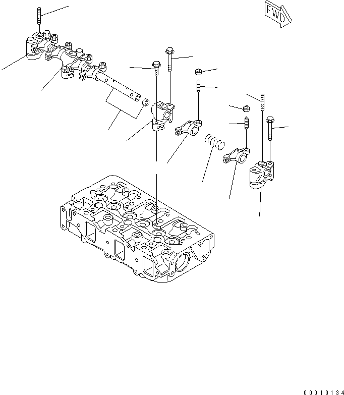 Komatsu parts book diagram for 3D82AE-5P-CB S/N 00246-UP: ROCKER ARM